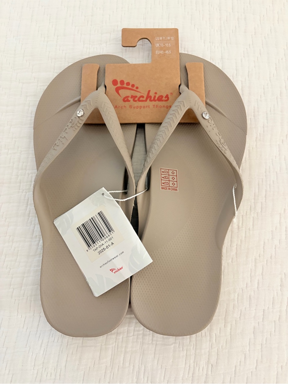 Archies Women's Arch Support Thong Sandals - Taupe